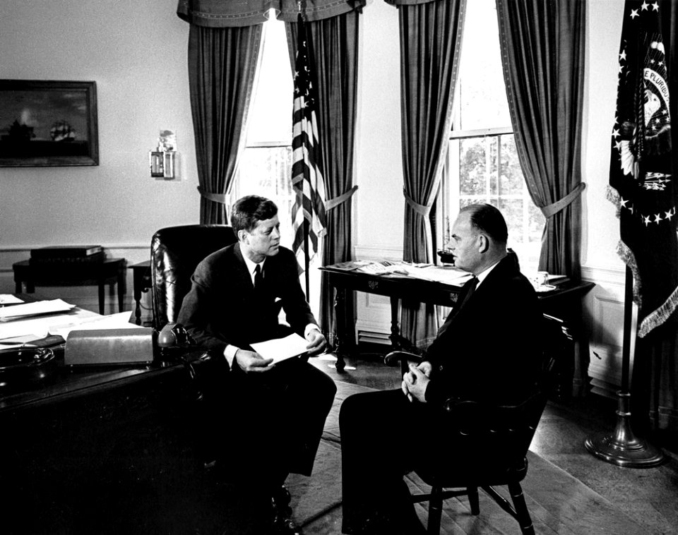 President John F. Kennedy with Ambassador of New Zealand, George Robert Laking