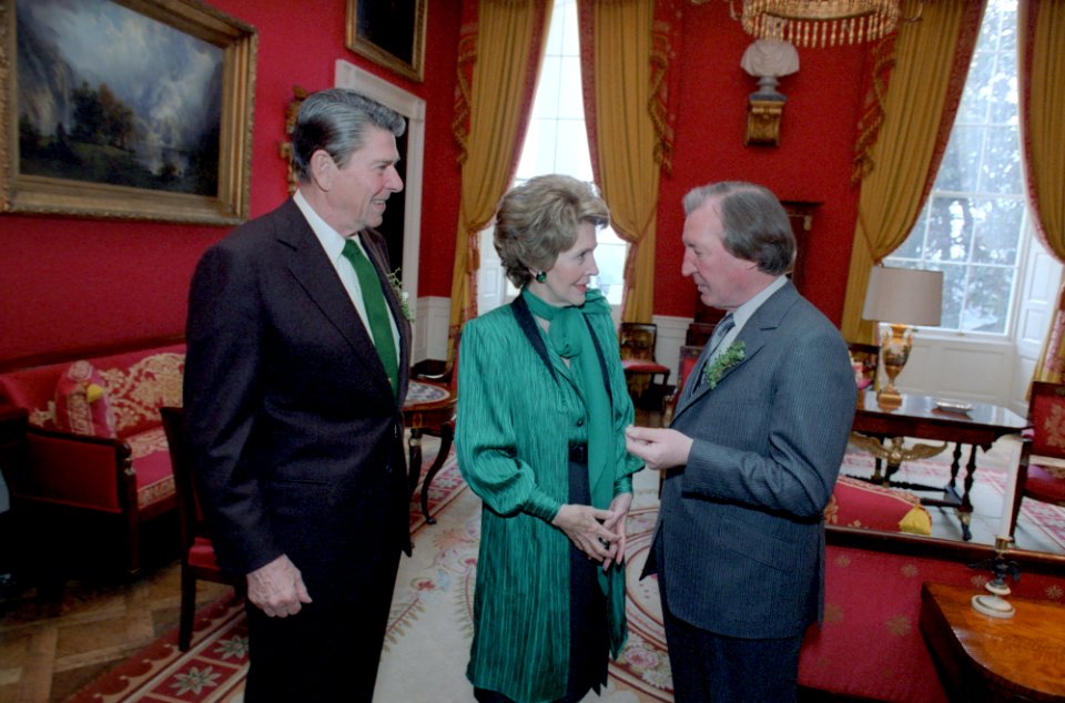 President Ronald Reagan and Nancy Reagan with Charles Haughey