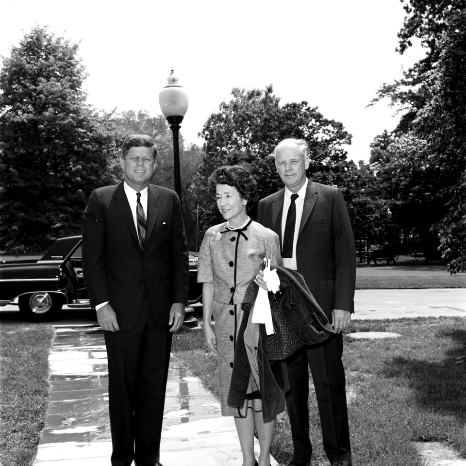 President John F. Kennedy with Aviator Charles A. Lindbergh and Anne Morrow Lindbergh
