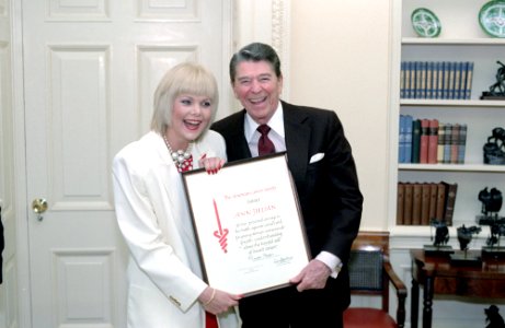 President Ronald Reagan and Ann Jillian photo