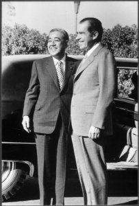 President Nixon and Prime Minister Eisaku Sato of Japan at San Clemente - NARA - 194752