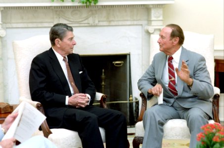 President Ronald Reagan Meeting with Senator Strom Thurmond in The Oval Office