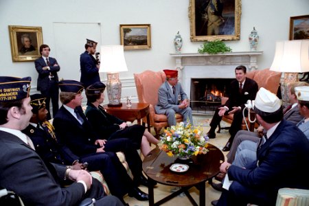 President Ronald Reagan meeting with the American Legion Birthday Week Leaders