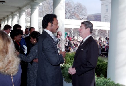President Ronald Reagan and Jesse Jackson
