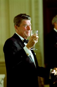 President Ronald Reagan toasting Australian Prime Minister Malcolm Fraser