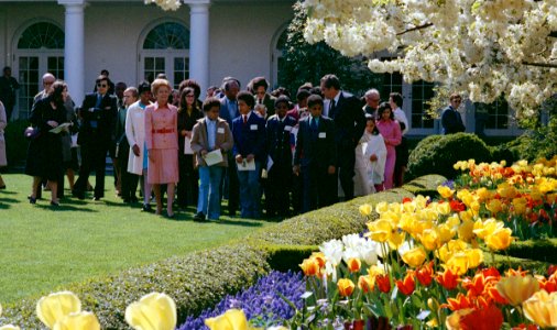 President Richard Nixon and First Lady Pat Nixon Giving a Tour of the White House Rose Garden photo