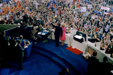 President Richard Nixon and Pat Nixon Stand at Podium Overlooking Delegates at the National Republican Convention photo