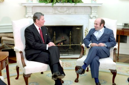 President Ronald Reagan with Anatoly Shcharansky photo