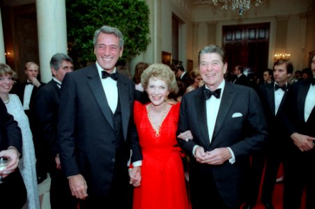 President Ronald Reagan and Nancy Reagan with Rock Hudson photo