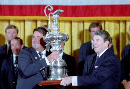 President Ronald Reagan with Dennis Connor