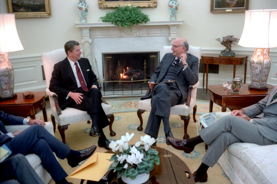 President Ronald Reagan and Paul Volcker