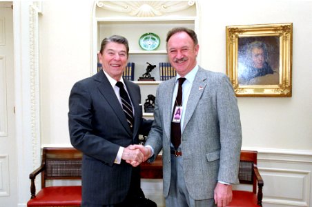 President Ronald Reagan with Gene Hackman