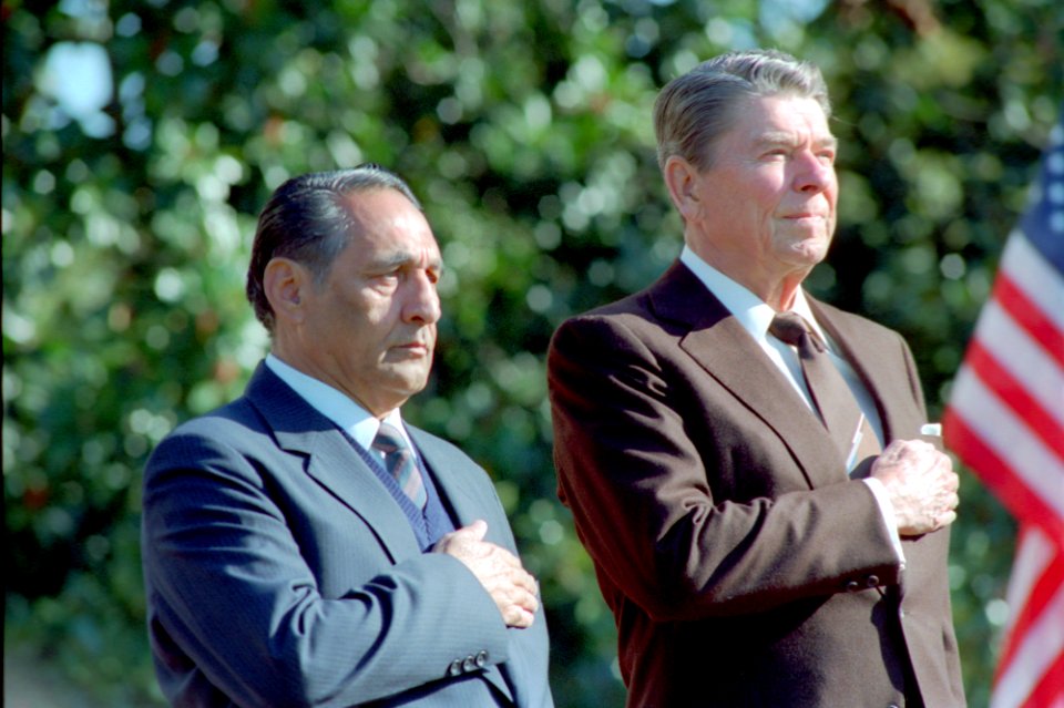 President Ronald Reagan with José Napoleón Duarte