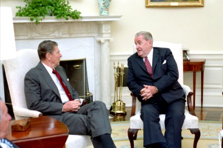 President Ronald Reagan and Vernon A. Walters photo