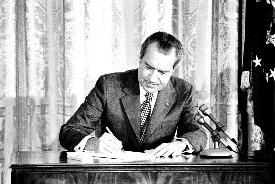 President Richard Nixon Signing the Drug Abuse Office and Treatment Act of 1972