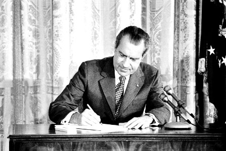 President Richard Nixon Signing the Drug Abuse Office and Treatment Act of 1972 photo