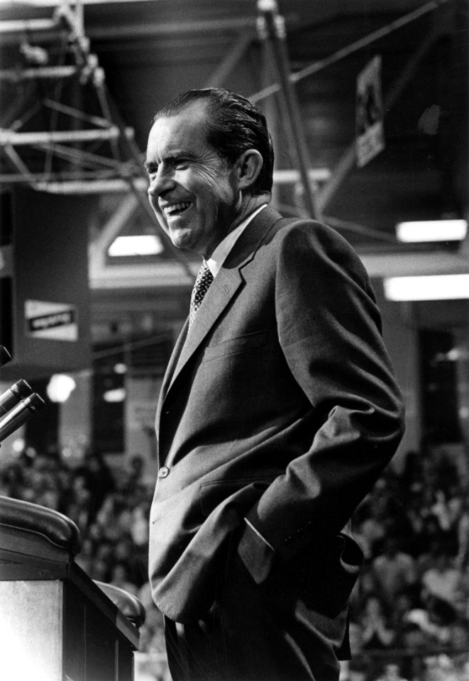 President Richard Nixon Smiles at a New Mexico Candidates Campaign Rally in Albuquerque