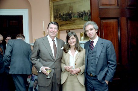 President Ronald Reagan at a farewell party in honor of Martin Anderson photo