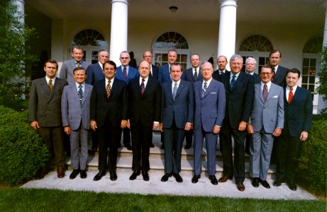President Richard Nixon with his 1972 Cabinet Members