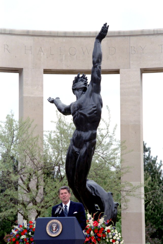 President Ronald Reagan's speech at Ceremony at Omaha Beach Cemetery
