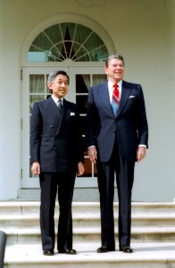 President Ronald Reagan with Crown Prince Akihito of Japan