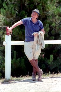 President Ronald Reagan at Rancho Del Cielo photo