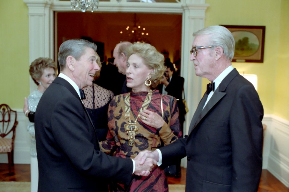 President Ronald Reagan with Jimmy Stewart and Gloria Stewart