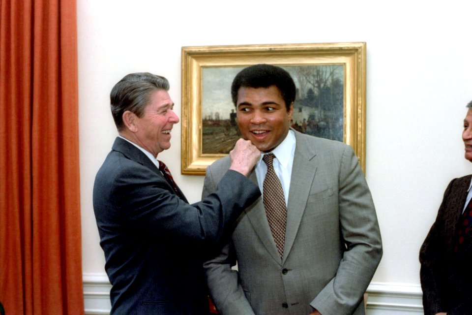 President Ronald Reagan Punching Muhammad Ali in The Oval Office