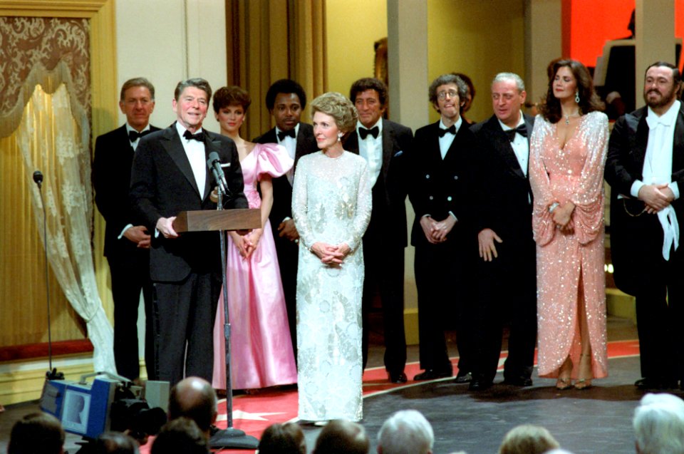 President Ronald Reagan Addresses The Crowd During Ford's Theatre Gala The Stars Salute The President