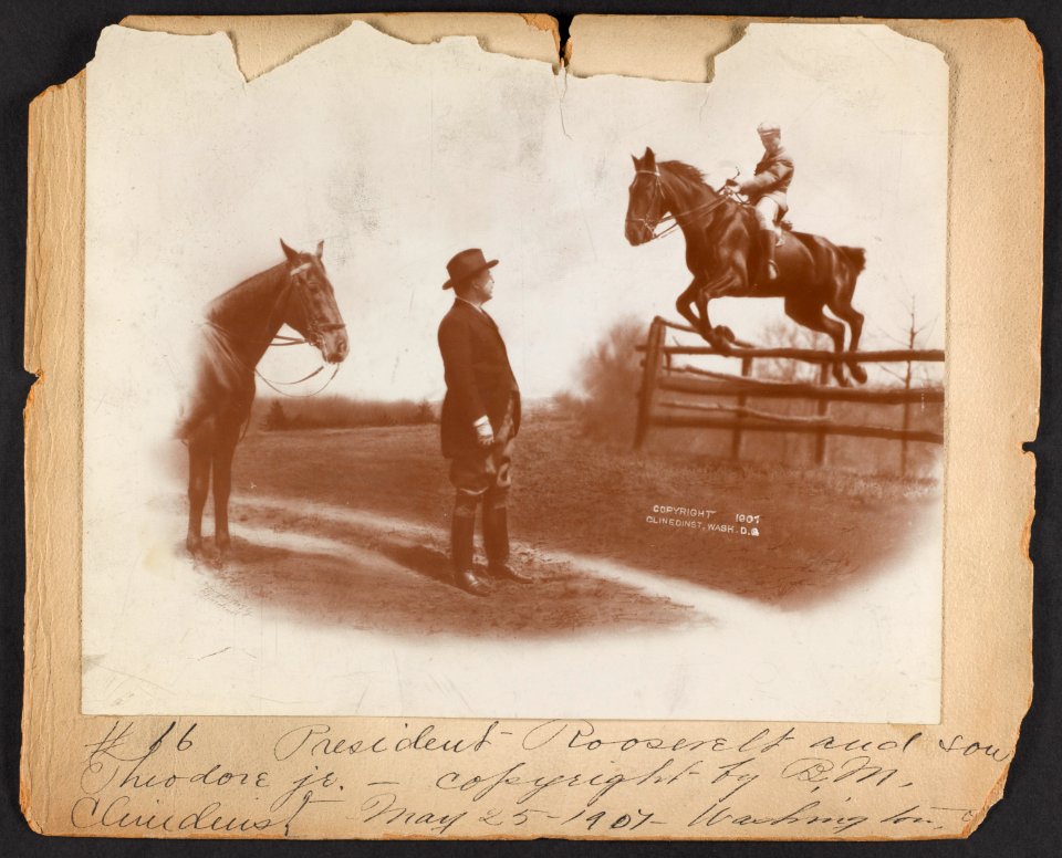 President Roosevelt and son, Theodore Jr. LCCN2013649840