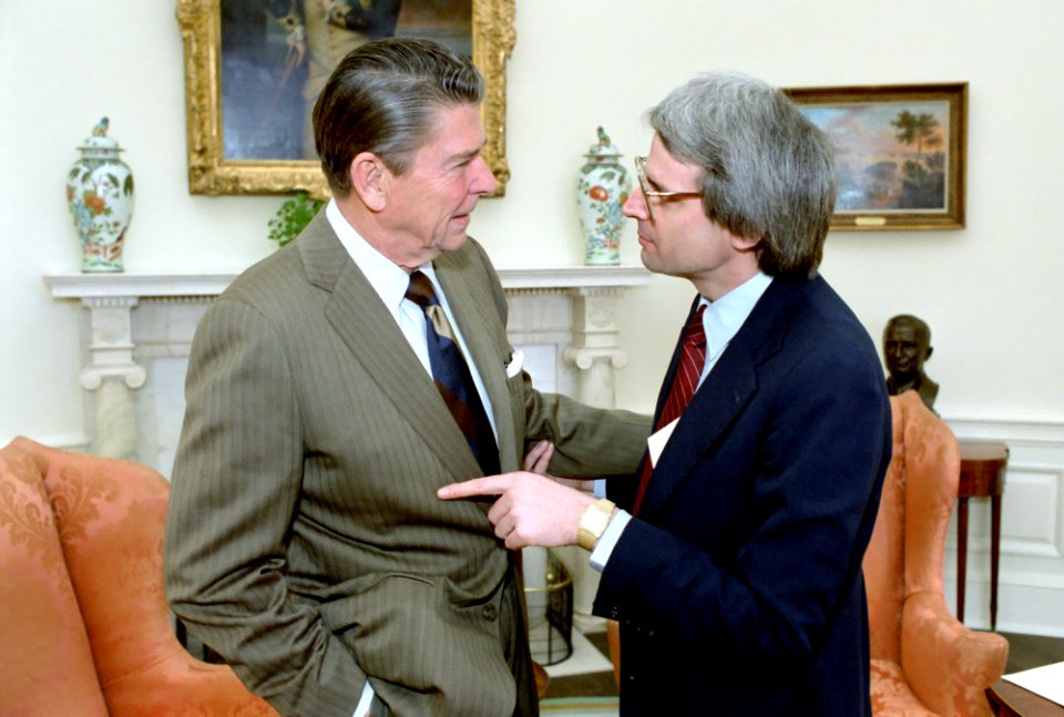 President Ronald Reagan and David Stockman