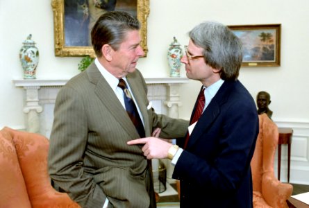 President Ronald Reagan and David Stockman