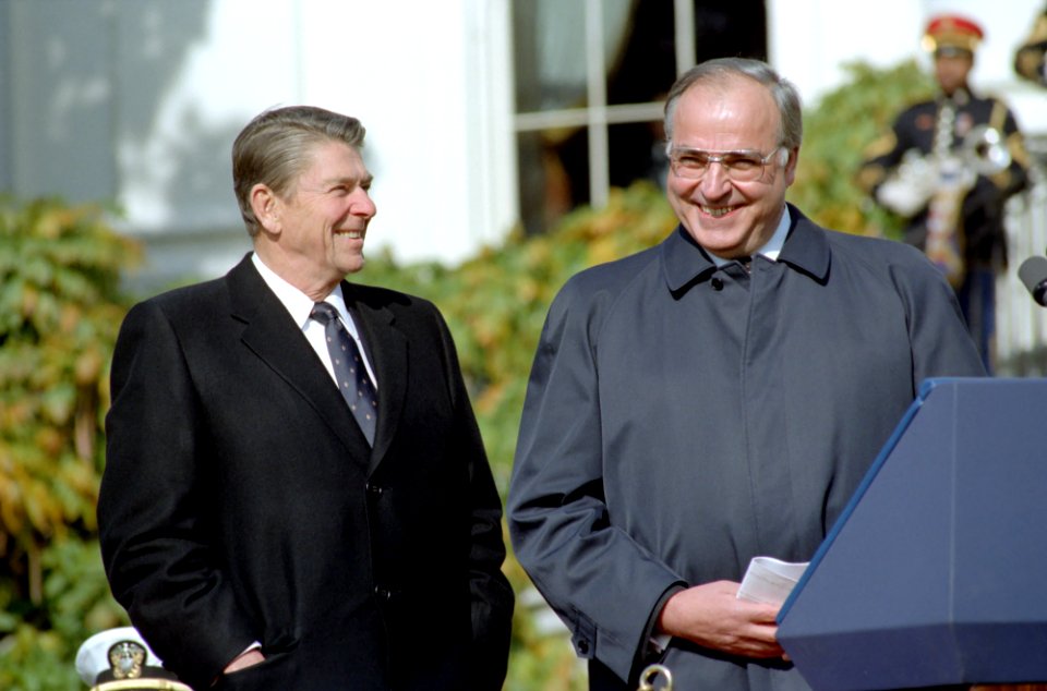 President Ronald Reagan and Helmut Kohl