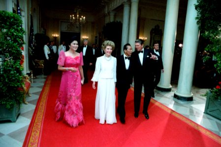 President Ronald Reagan, Nancy Reagan, Imelda Marcos, and Ferdinand Marcos