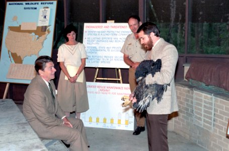 President Ronald Reagan during a visit to the Blackwater National Wildlife Refuge in Dorchester County, Maryland