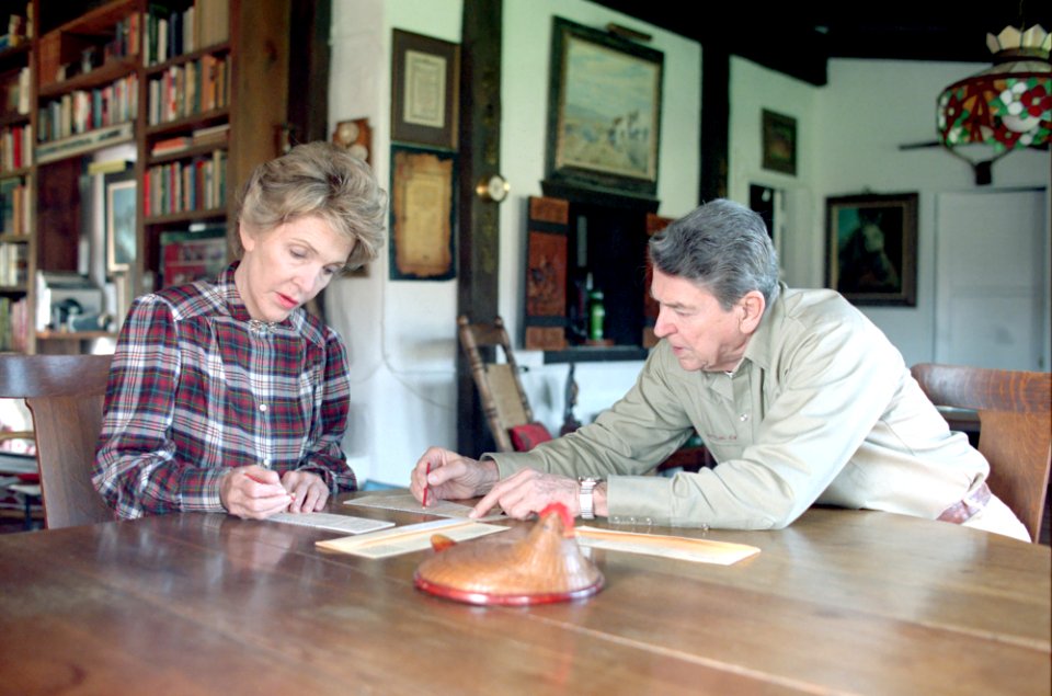 President Ronald Reagan and Nancy Reagan at Rancho Del Cielo