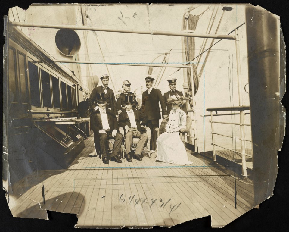 President Roosevelt and his guests on board the Mayflower LCCN2013650929