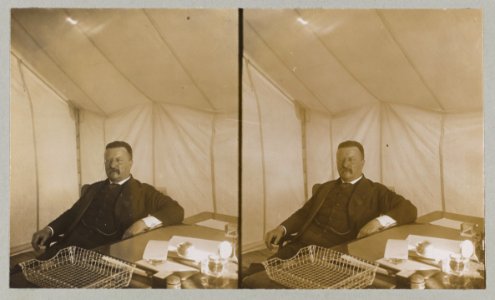 President Roosevelt in his tent, on site of his tent when organizing the Rough Riders - San Antonio, Texas LCCN2013649628 photo