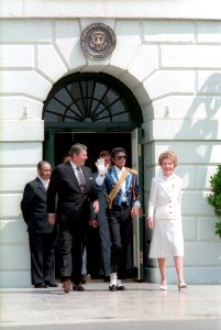 President Ronald Reagan and Nancy Reagan with Michael Jackson