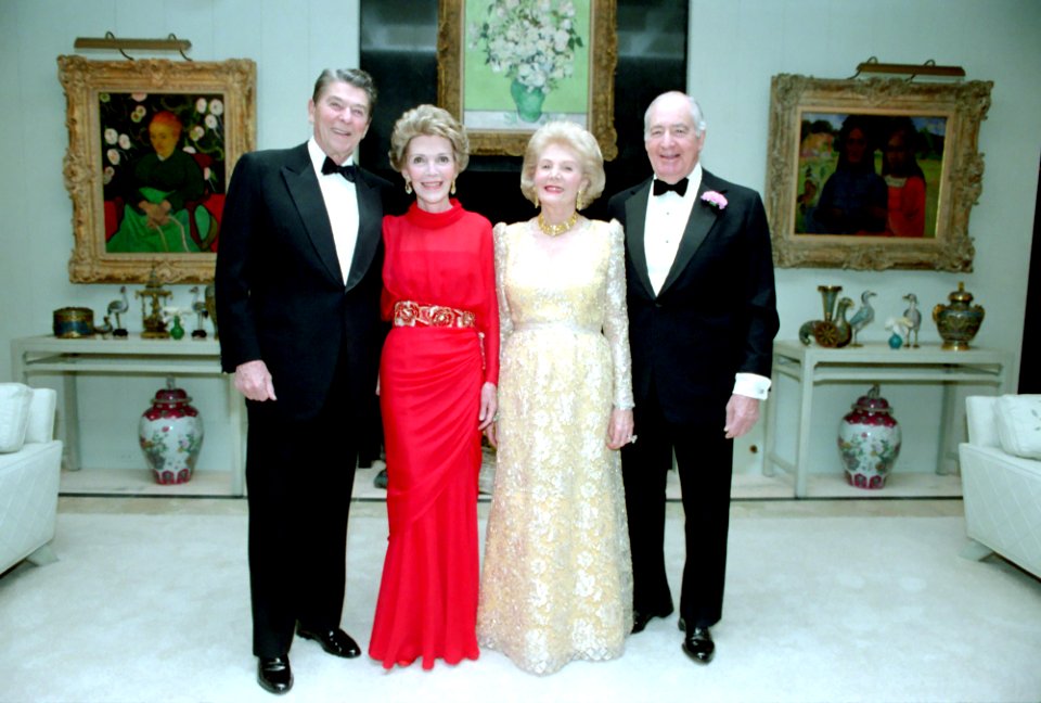 President Ronald Reagan and Nancy Reagan with Walter Annenberg and Leonore Annenberg