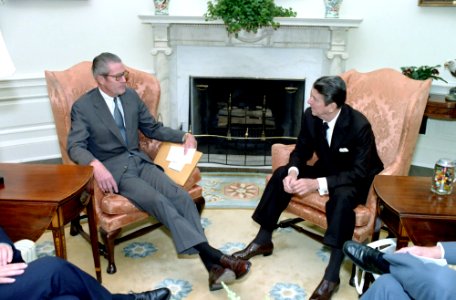 President Ronald Reagan meeting with Joseph Coors photo