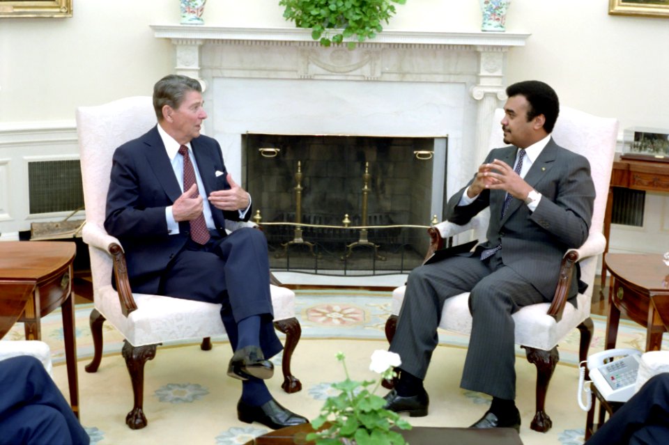 President Ronald Reagan and Prince Bandar