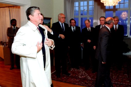 President Ronald Reagan during a trip to Iceland at the Reykjavik Summit photo