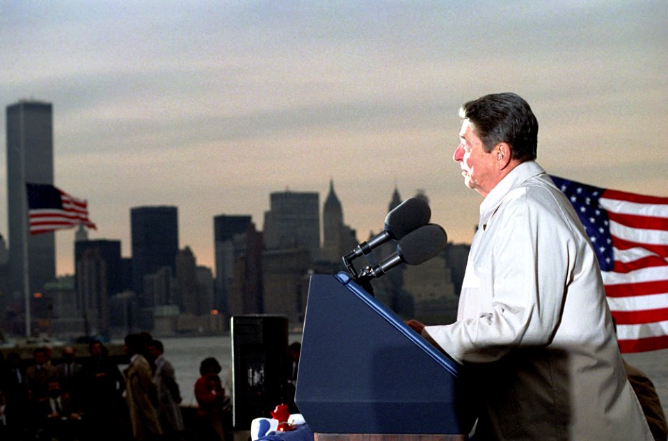 President Ronald Reagan during a trip to New York