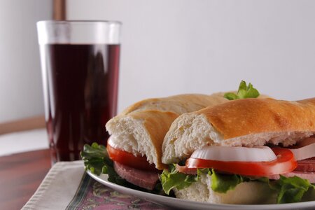 Sandwich wine food