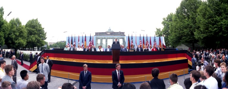 President Ronald Reagan during his trip to West Berlin and his remarks at the Berlin Wall photo