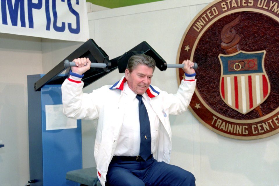 President Ronald Reagan visit to the United States Olympic Training Facility