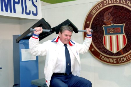 President Ronald Reagan visit to the United States Olympic Training Facility