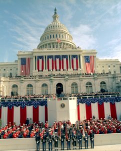 President Ronald Reagan Making His Inaugural Address at the United States Capitol photo