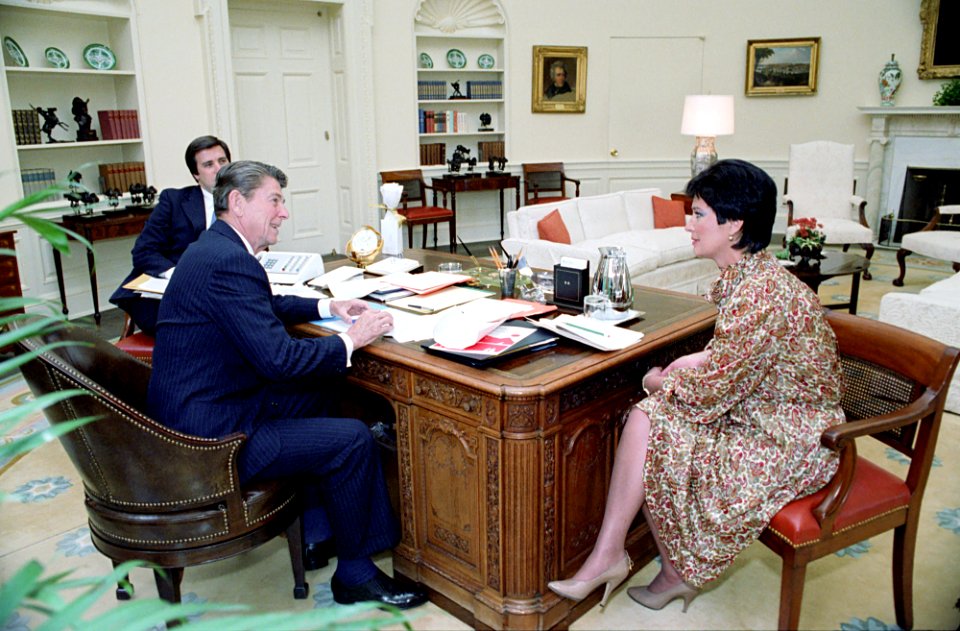 President Ronald Reagan meets with Anne Gorsuch